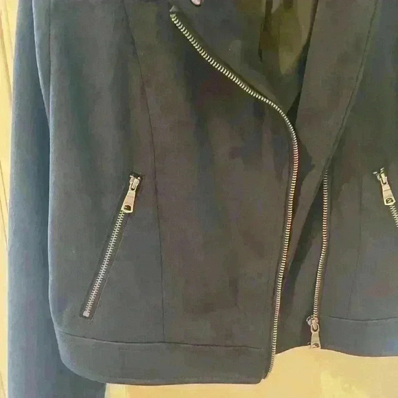 Banana Republic Jacket Size Small Dark Blue Suede Feel - Picture 3 of 7